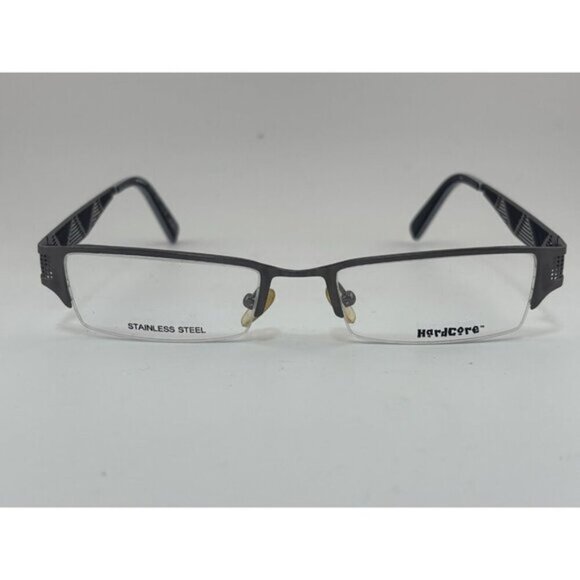 HARDCORE - 1652 GREY 140 MM STAINLESS STEEL Rectangle Glasses Frames - Picture 2 of 7